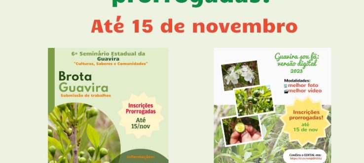 Inscrições prorrogadas!!!